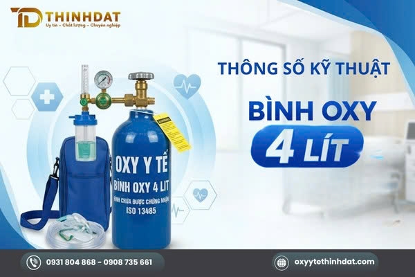 Thông số kỹ thuật Bình oxy 4 lít | Oxy Y Tế Thịnh Đạt