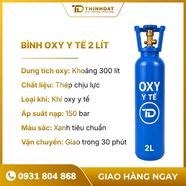 Bình oxy y tế 2 lít