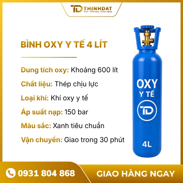Bình oxy y tế 4 lít