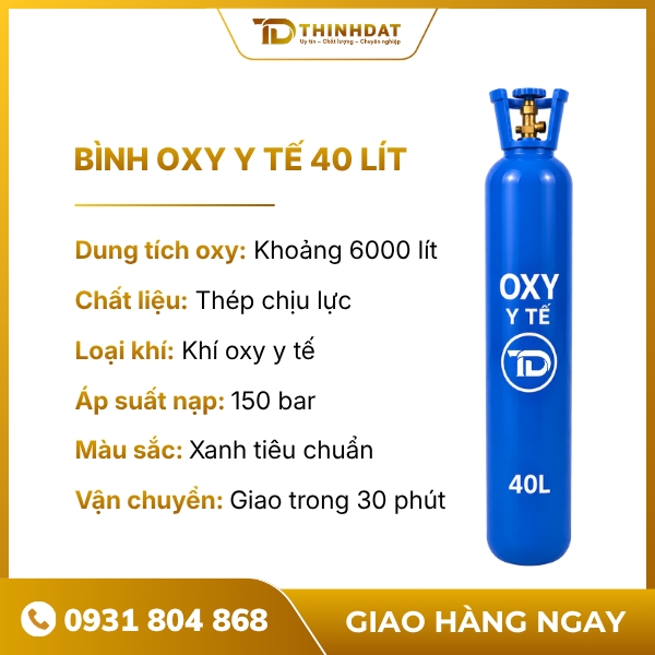 Bình oxy y tế 40 lít