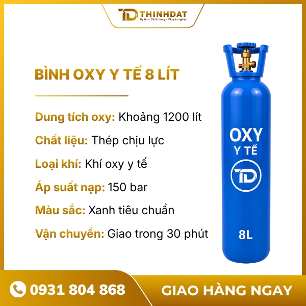 Bình oxy y tế 8 lít